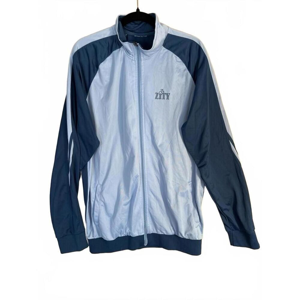 Zity Blue Jogger Tracksuit Jacket Zip Up Striped Streetwear 2XL